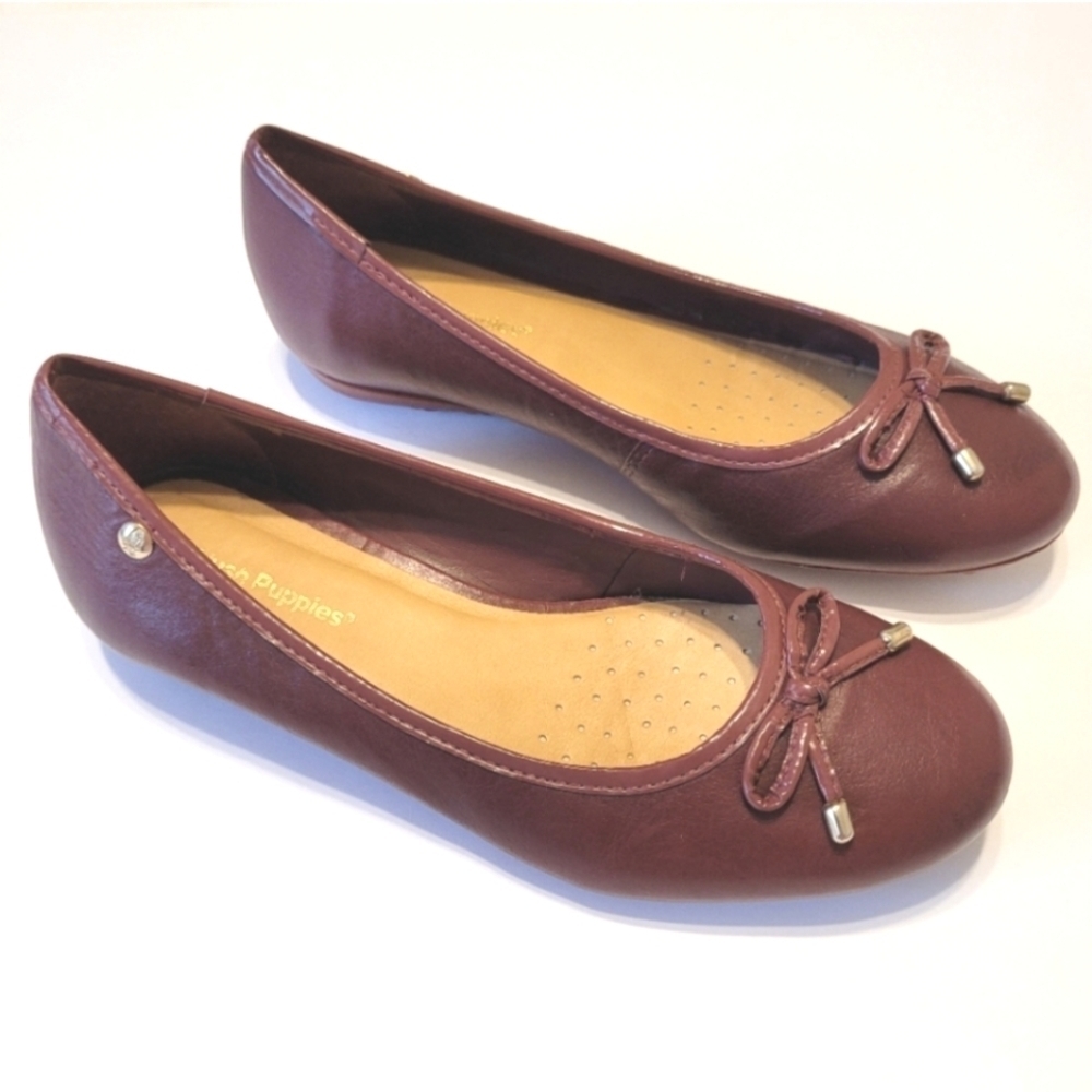 Hush Puppies burgundy leather flats size 6